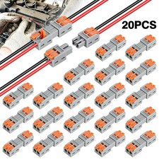 20 PCS Quick Disconnect Lever Wire Connectors 2-in-2-Out 24-12AWG Plug Connector