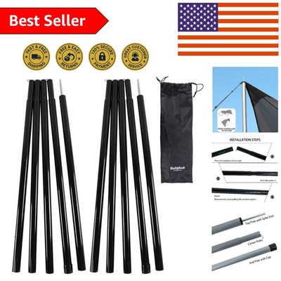 Adjustable 2pc Alloy Steel Tent Pole Set - Lightweight & Rust Resistant Design