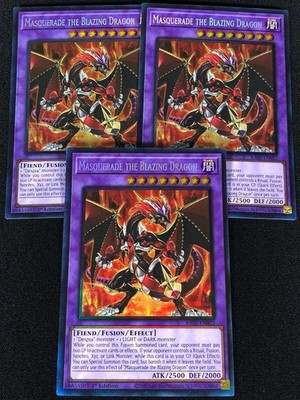 Yugioh Masquerade The Blazing Dragon RA02-EN022 1st Collectors x3 (NM)