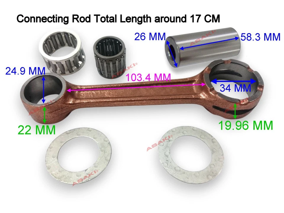 For PWC Jet Ski Kawasaki 750/800/900 750 SS/900 STX Connecting Rod Kit 010-520 - Image 2 of 4