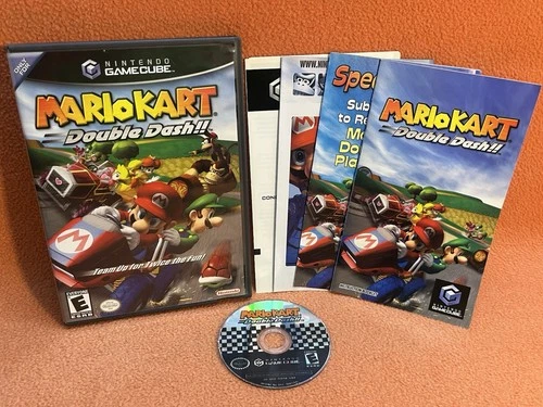 Mario Kart Double Dash!! Nintendo GameCube Black Label Tested Complete Inserts!