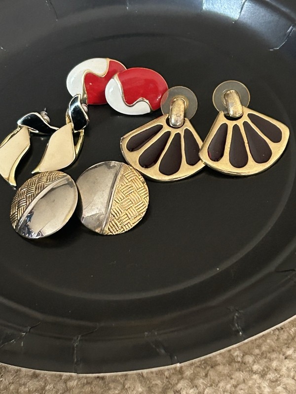 Vintage Costume Jewelry 4 Pair Earrings