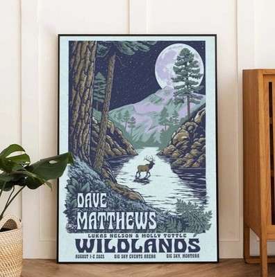 Dave Matthews Band Wildlands Poster Big Sky Events Arena Big Montana August 2025