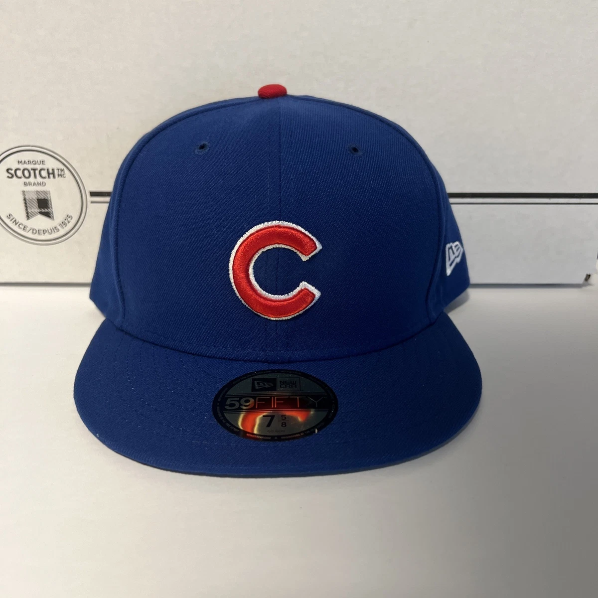Casquette ajustée New Era 59FIFTY pour homme, bleu royal/rouge, Chicago Cubs, écusson latéral du match