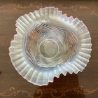 VINTAGE MURANO GLASS SWIRL RUFFLED BOWL ~ 9”  DIAMETER