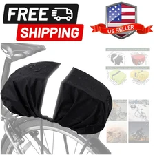 20L Bike Rear Rain Cover Bike Rack Trunk Bag Cover with Reflective Strip Black