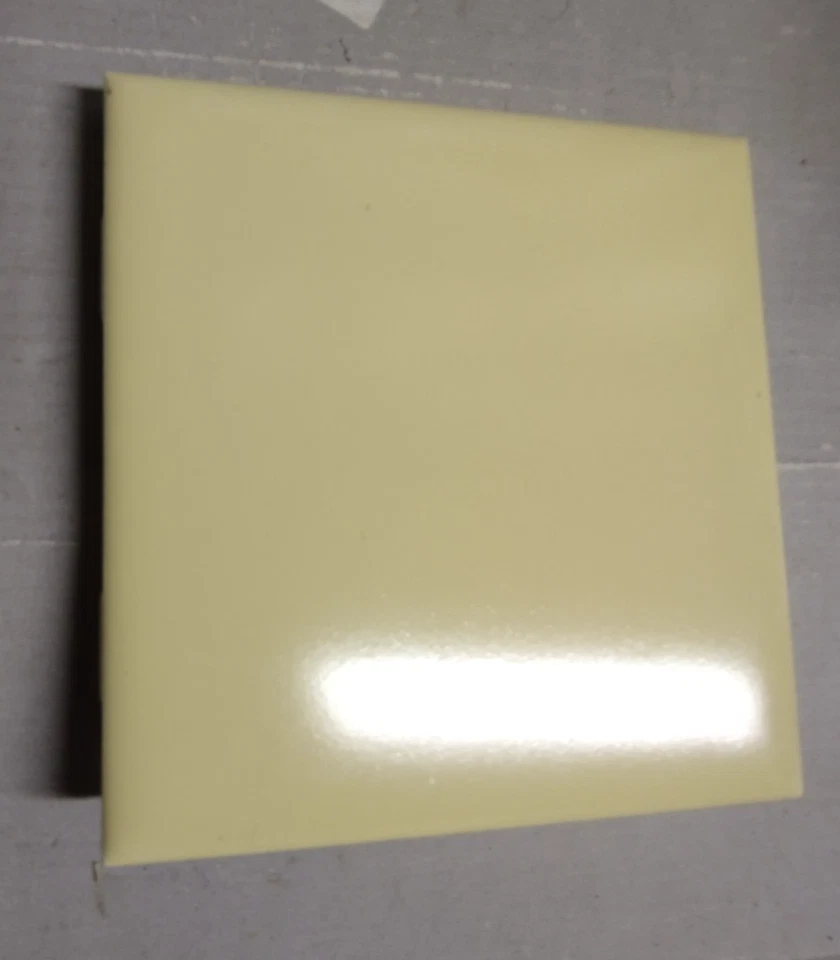 1 настенная плитка мозаика США 4-3/8 дюйма кв. Атласное бледное яйцо желток желтая керамика 1950 винтажный - Изображение 4 из 4