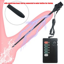 KIT Electric E-stim Silicone Urethral Sounding Stretcher Penis Plug Bead Dilator