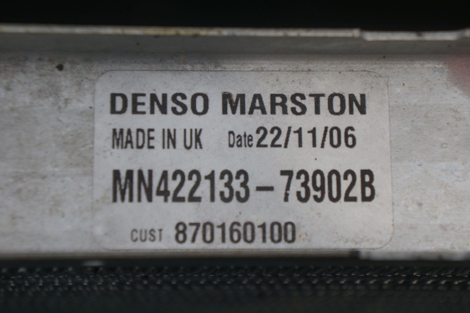 Water Cooler Radiator OEM 870160100 Ferrari F430 2004-2009