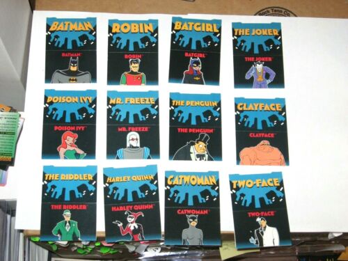 1995 ADVENTURES OF BATMAN & ROBIN 12 POP-UP INSERT CARD SET HARLEY QUINN JOKER - Picture 1 of 12