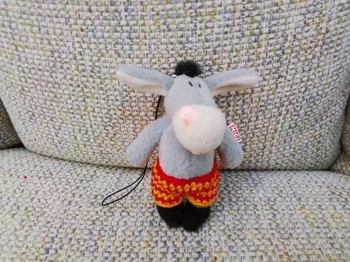 Rare set 3 Nici plush soft toys-Donkey, Bear and Moose in knitted clothing 8cm - Imagen 7 de 10