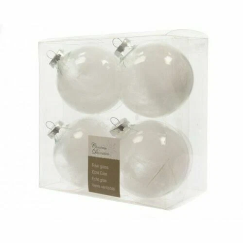 Decorazioni trasparente rotondi in vetro per albero di Natale