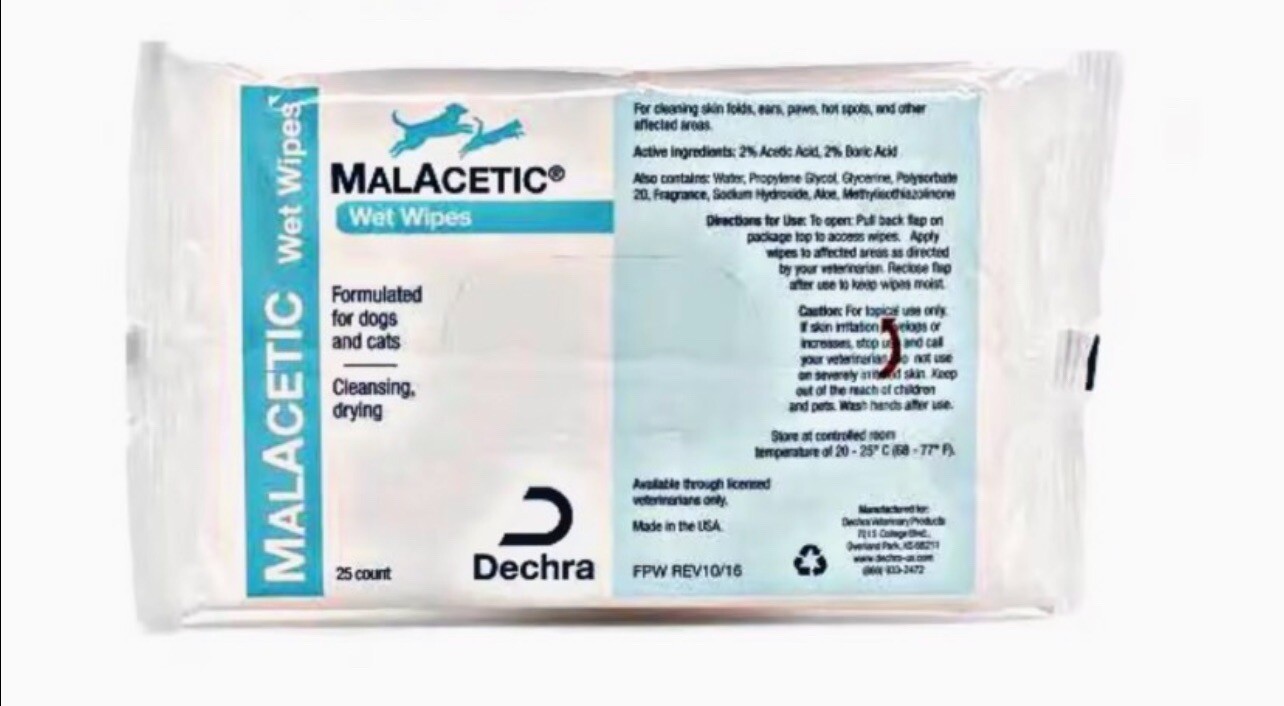 Dechra MalAcetic Wet Wipes for Cats and Dogs 25 Count eBay