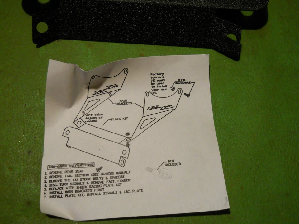 KIT GUARDABARROS TRASERO HONDA CBR600RR 2003-05 PLACA DE TRACCIÓN AMORTIGUADOR CARRERAS 46-99016 Foto 3 de 4