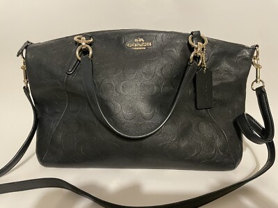 Coach Kelsey Convertible Crossbody Purse Black Leather Handbag J1580 F36058 