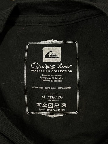 T-shirt Quiksilver Waterman Collection nera grafica extra large XL manica corta nuova - Foto 6 di 7