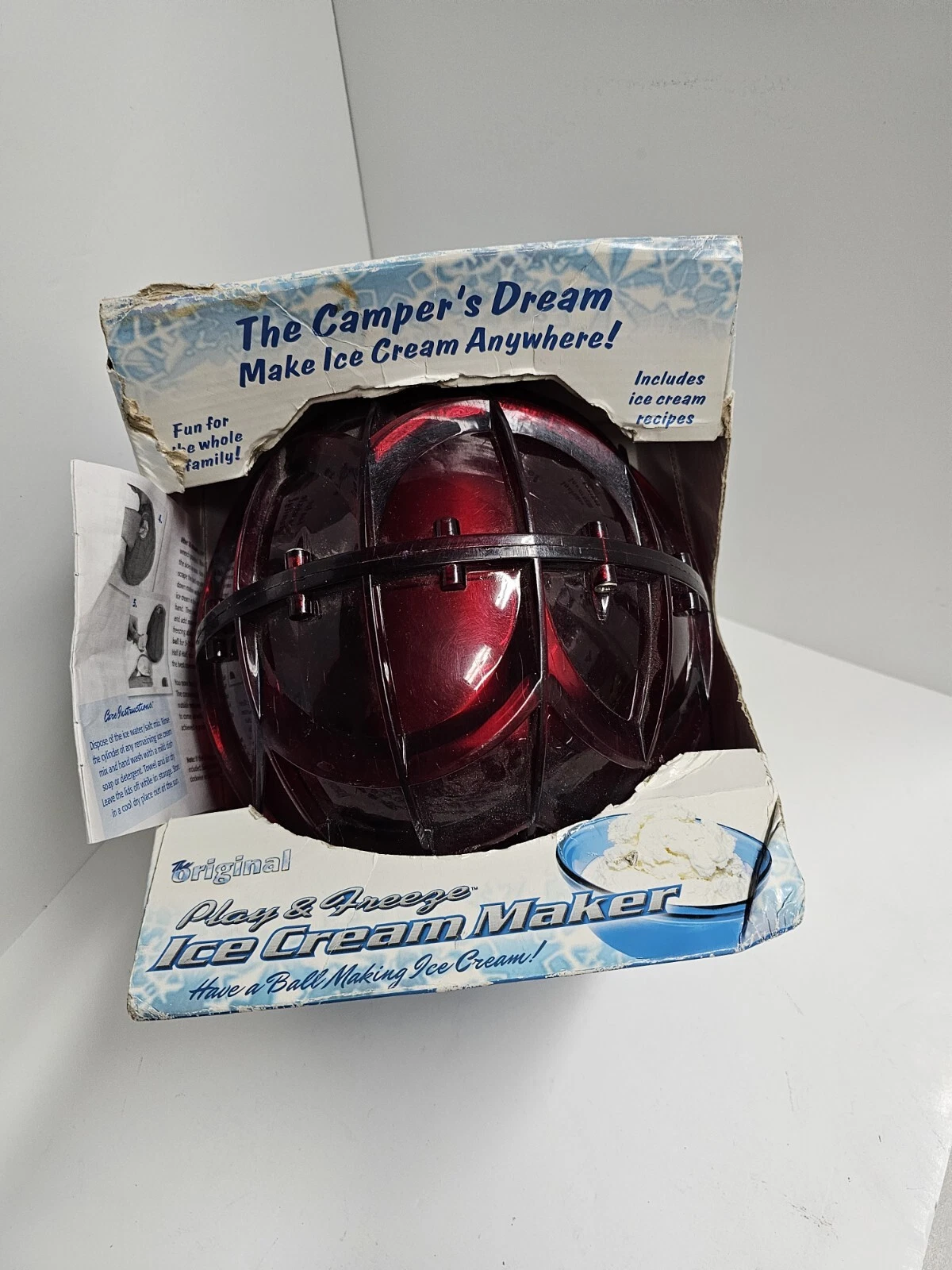 The ORIGINAL Play and Freeze ICE CREAM MAKER BALL Camper's Dream - Red 1 Pint