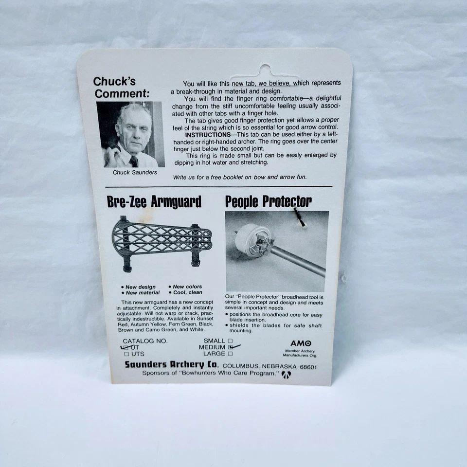 NOS Saunders AMO Archery UT Medium Uni Tab Made In USA - Image 2 of 2