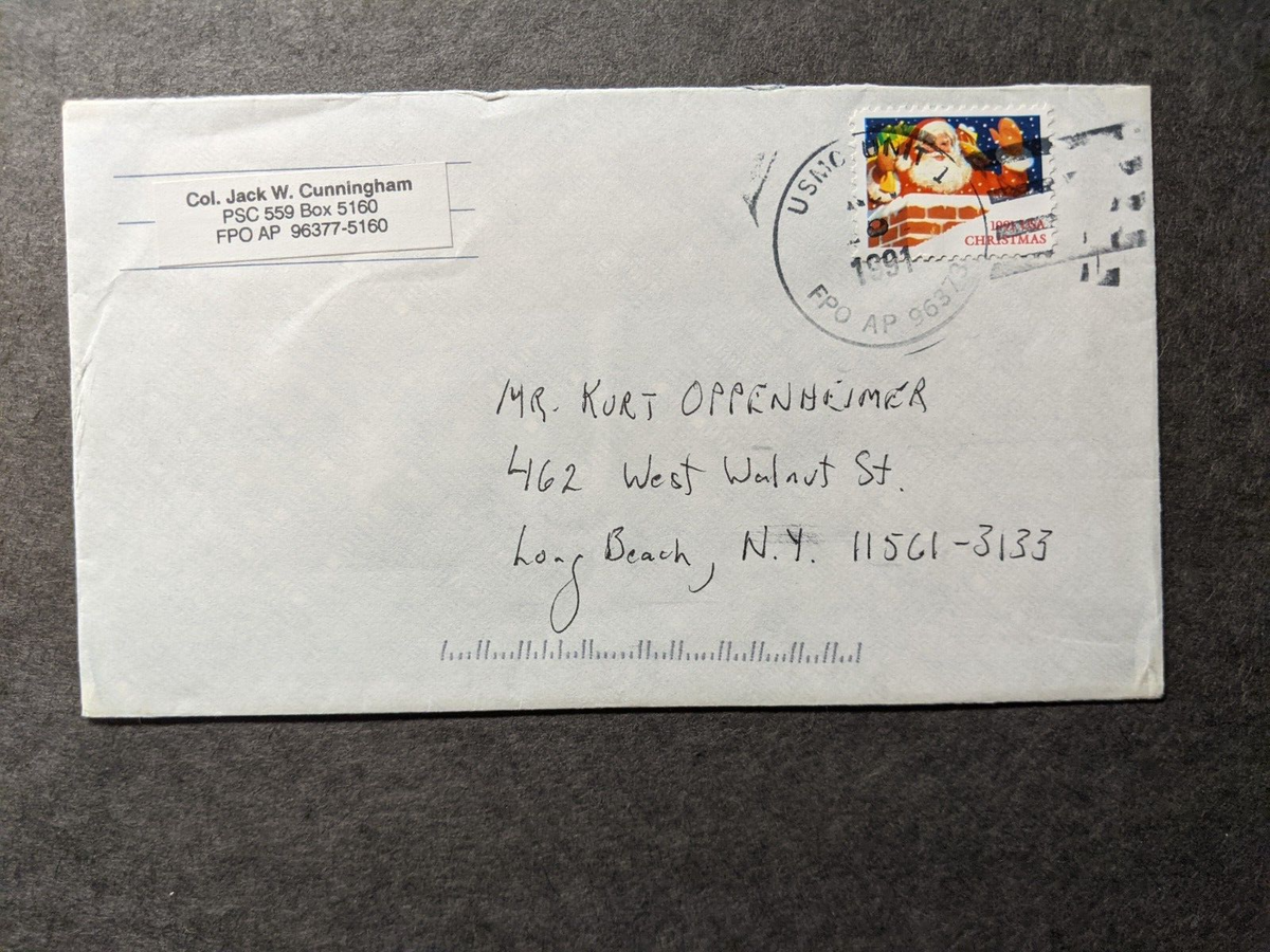 FPO 96377 TENGAN, OKINAWA, JAPAN Navy Cover Naval USMC Colonel FPO