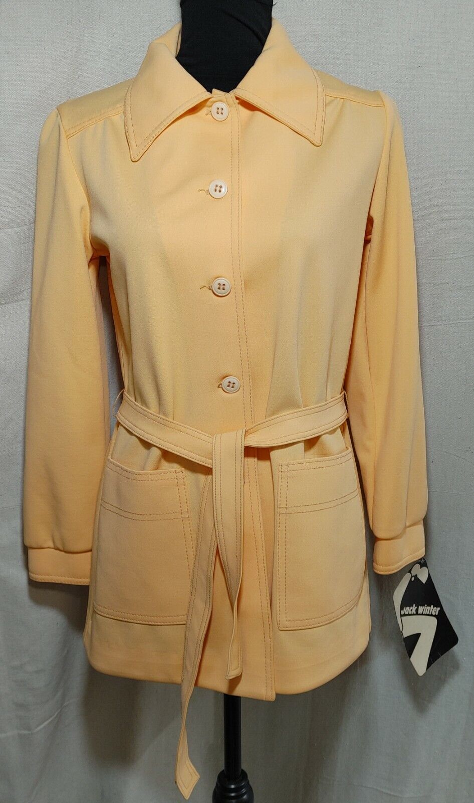 Long Sleeve Double Knit Jacket Womens Peach Size … - image 3