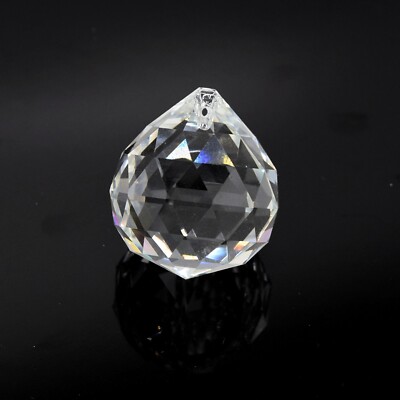 CRYSTAL CLEAR 15,20,30,40MM FACETED GLASS BALL CHANDELIER SUN-CATCHER PENDANT