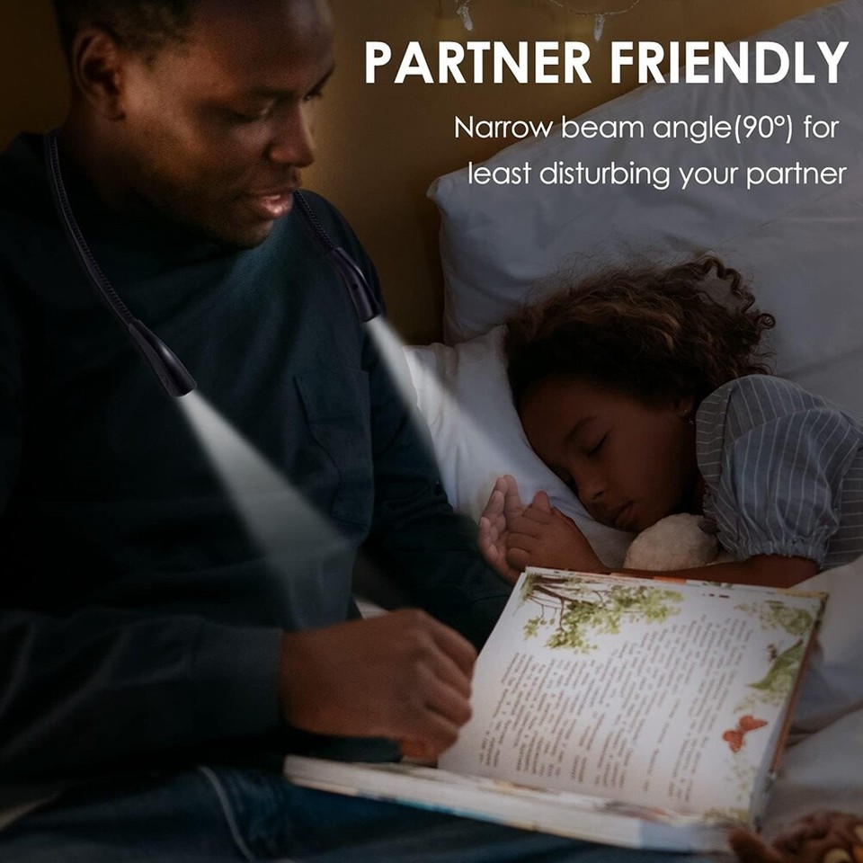 LED Neck Reading Lights, Rechargeable Book Light for Reading in Bed