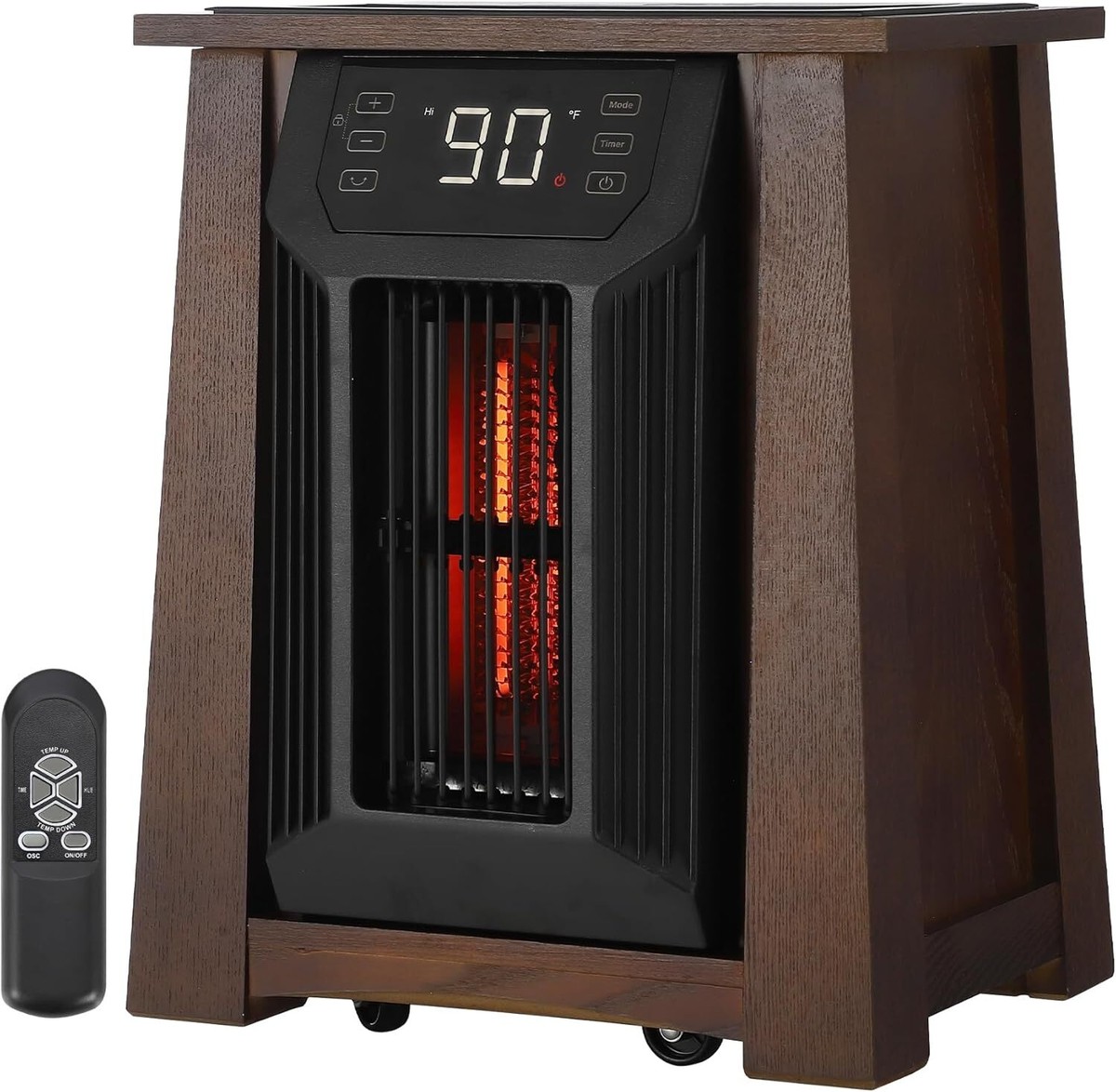 Electric Heater Element Infrared Heater LifeSmart Element IR Heater Wood  Cabinet LS-8WIQH-LB-IN
