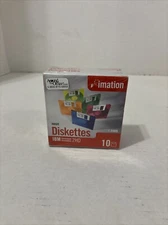 NEW IMATION 3.5" 2HD Neon 10 Pack Diskettes 1.44MB IBM Formatted