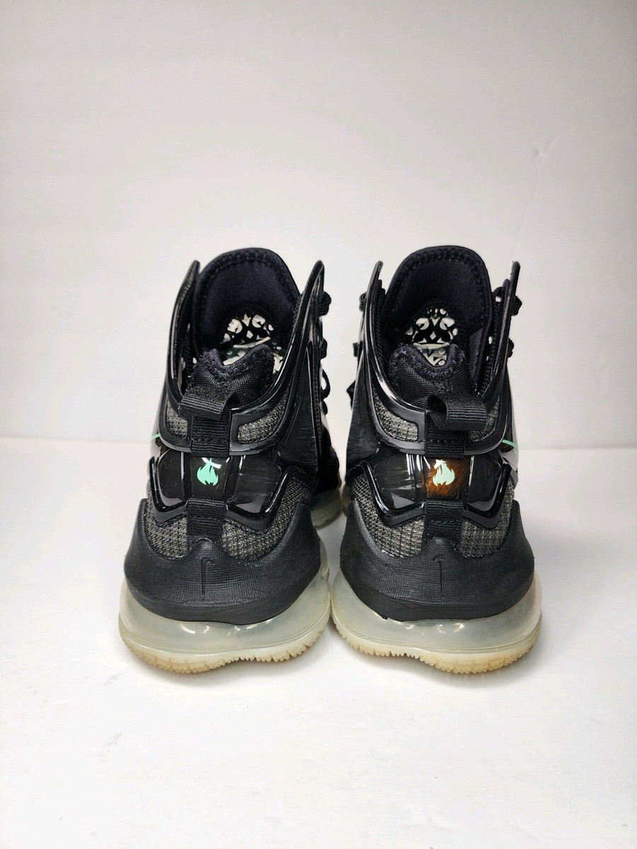 Nike Lebron 19 Shoes Black Green Glow Sneakers CZ0203-003  display picture 2