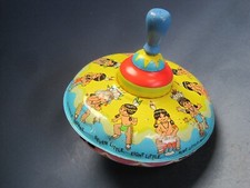 Vintage 10 Little Indians Boys Spinning Top Toy by Ohio Art  307B177 Working