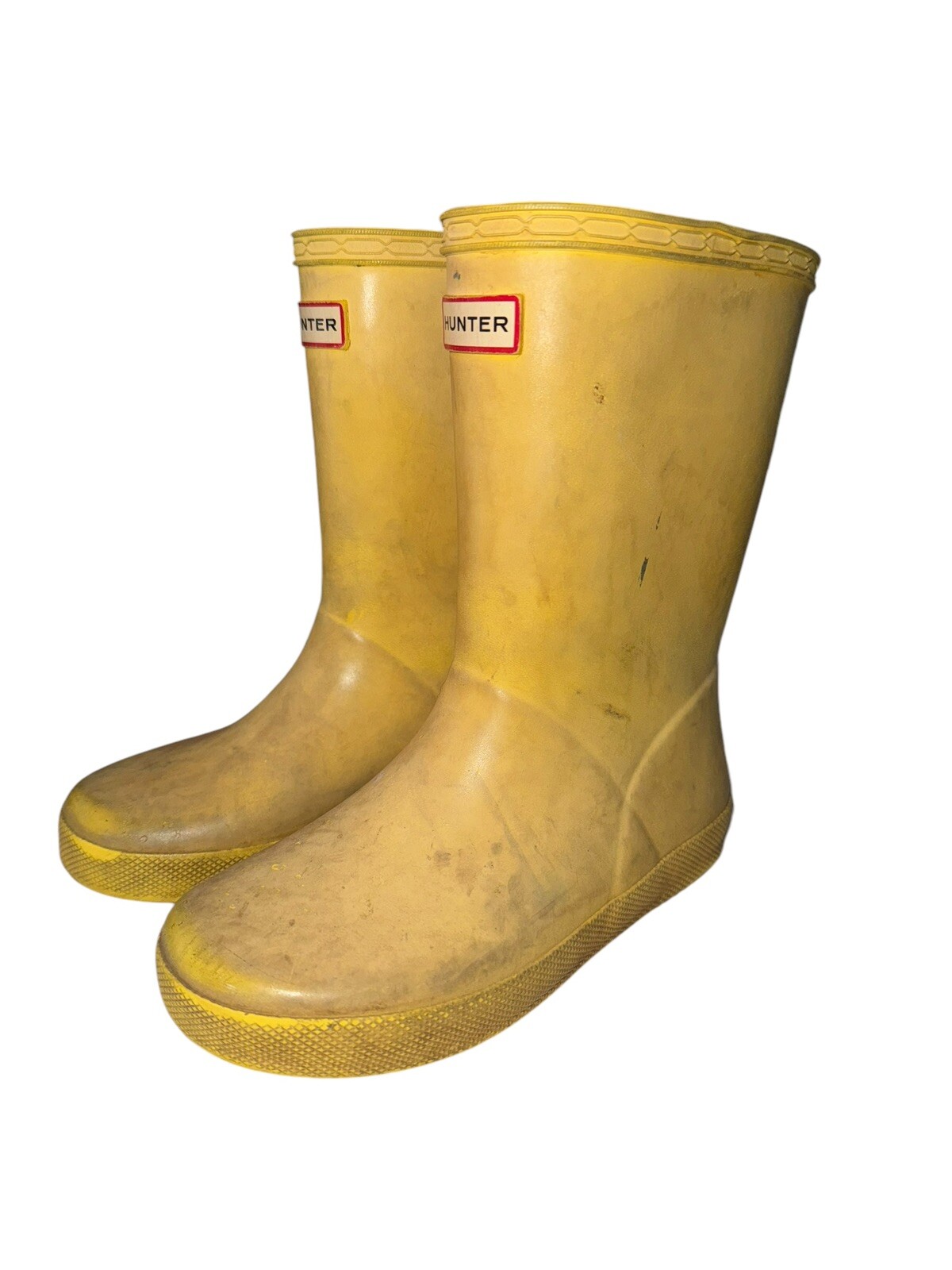 Hunter Kids Yellow Rain Boots Size 11 US Waterproof Play Footwear-image