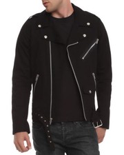 Mens Biker Jacket Black Motorcycle Goth Punk ...