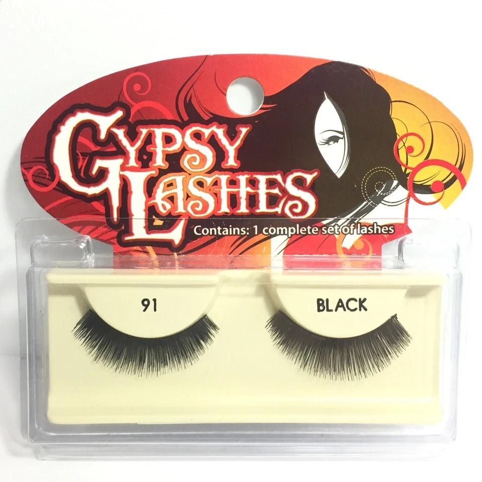(PAQUETE DE 4) Pestañas Gitanas # 91 / 901 Negro Foto 2 de 3