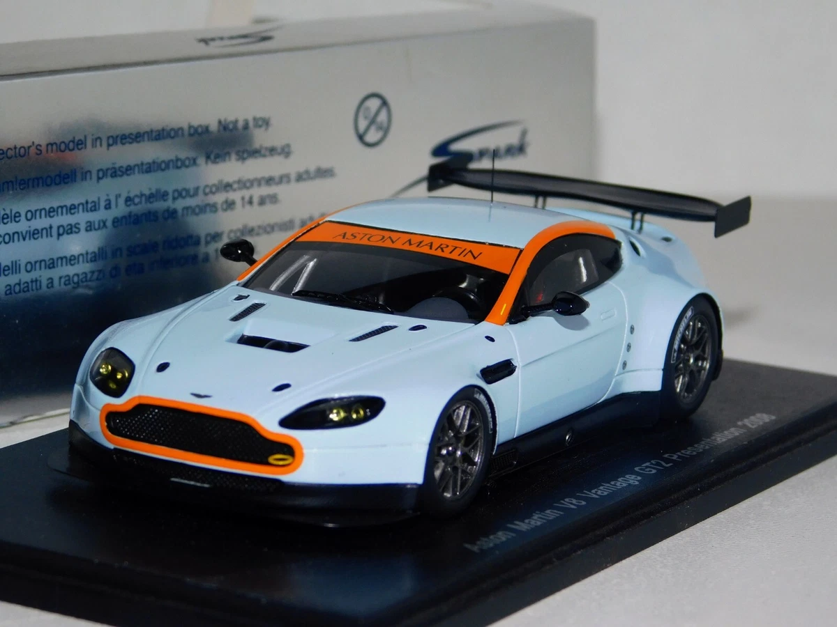 ASTON MARTIN V8 VANTAGE GT2 PRESENTATION 2008 GULF COLOURS SPARK S1217 1/43
