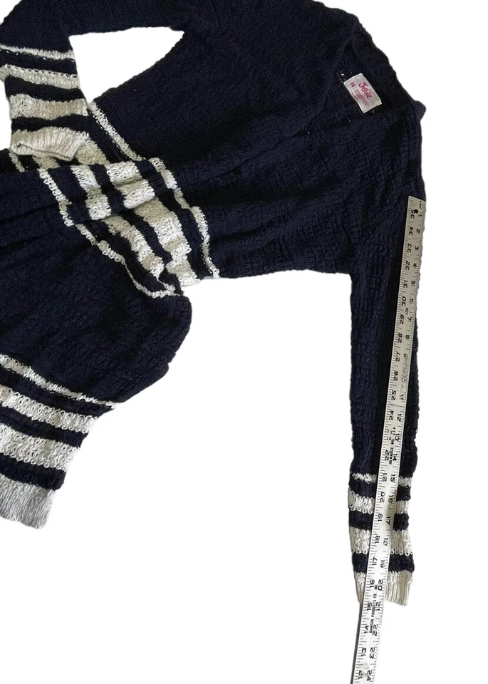 Suéter Cárdigan Justice Open Azul Marino Blanco Hilo Metálico Talla 14 Foto 4 de 4