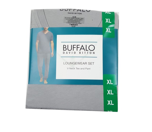 Buffalo David Bitton Men/'s Cotton Modal Short Sleeve V-Neck Tee /& Pant Set