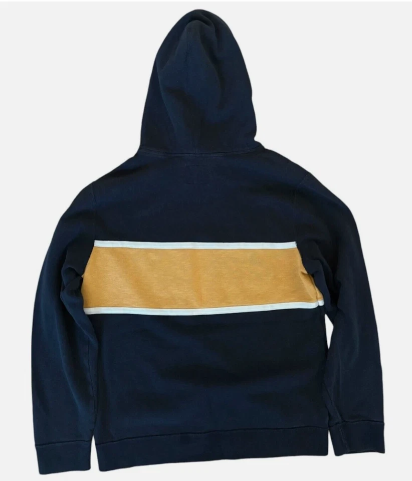 Sudadera con Capucha Abercrombie & Fitch Para Hombre Mediana Azul Marino Amarillo Manga Larga Vellón Foto 2 de 4