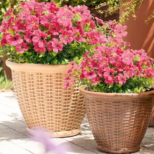 10 Bundles Artificial Flowers for Outdoors Fake Silk Flowers for outside Faux Ha - Picture 5 of 7