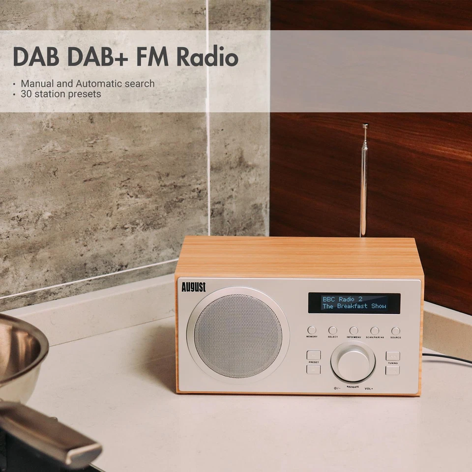 Digitalradio DAB DAB+ FM UKW Radiowecker Bluetooth Netzbetrieb Lautsprecher USB - Bild 3 von 4