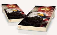 American Flag Eagle Fireworks Cornhole Board Vinyl Wrap Skins Laminated Sticker