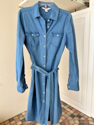 Brooks Brothers Women's Size 2 Blue Denim Chambray Shirt Dress Cotton  Spandex | eBay
