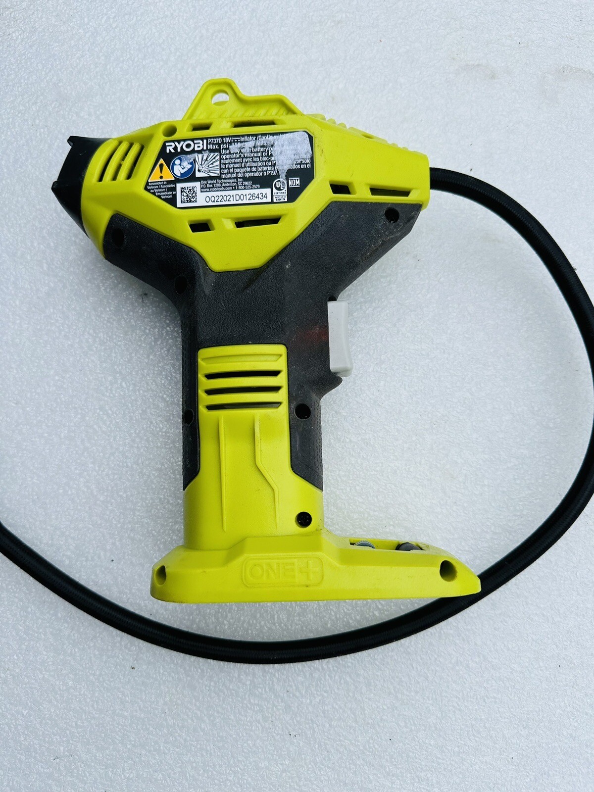 BROKEN Ryobi P737D ONE+ 18V Cordless HighPressure Inflator w/ Digital