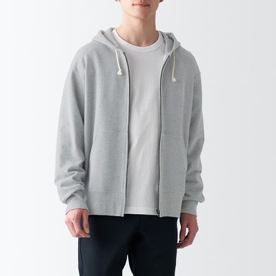 Sweat à capuche zippé homme MUJI gris FedEx