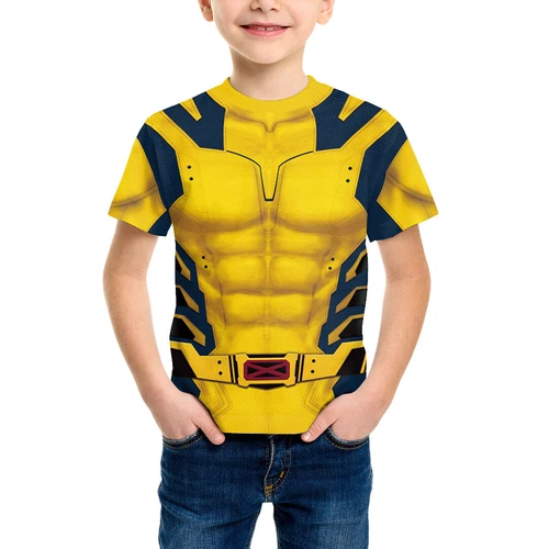 Kinder Deadpool 3 Wolverine Cosplay T-Shirt Jungen Mädchen kurzärmelig Halloween Party - Bild 9 von 11