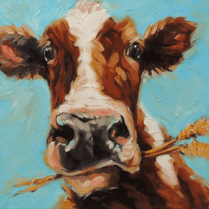 Colourful Cow Splatter Wall Art Printed Canvas Stretched Over Solid Pine Frame