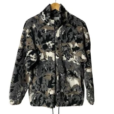 Vintage Yamin Sherpa Fleece Jacket Men’s Small Made USA Camo Abstract Full Zip