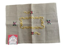 VTG Dritz Scovill Luxury Needlepoint Canvas Flowers Yellow Ribbon 12x15  