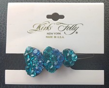 Kirks Folly Blue Rhinestone Clip Barrette