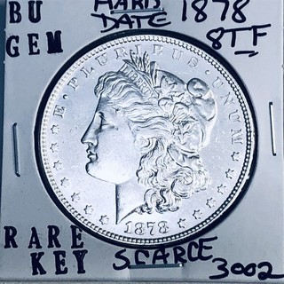 1878 8TF BU GEM MORGAN SILVER DOLLAR UNC MS U.S. MINT RARE KEY COIN 3002