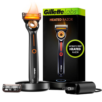 Gillette Heated Razor for Men, Starter Shave Kit by Gillettelabs, 1 Handle, 2 Ra